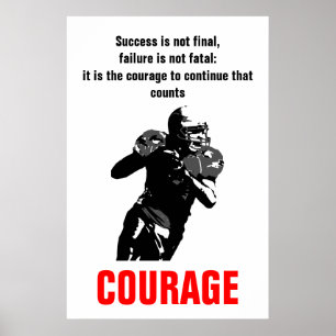 Affiche Success Courage Football Inspirational Motivation