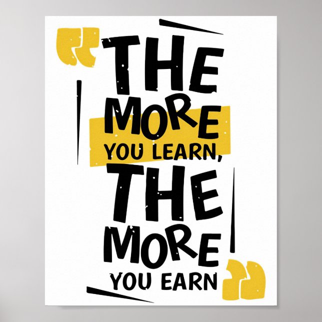 Affiche Success Quote The More You Learn (Devant)