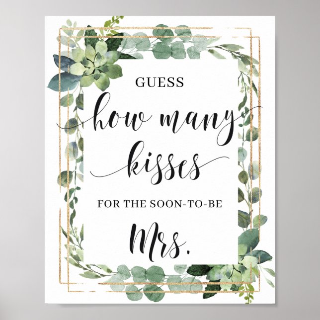 Affiche Succulent Combien de baisers pour le bientôt à sig (Devant)