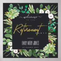 SUCCULENT FOLIAGE WATERCOLOR RETIREMENT WELCOME