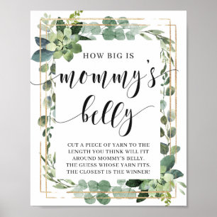 Affiche Succulent how big is mommy's belly sign game