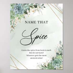 Affiche Succulent or floral Nom que Spice jeu signe