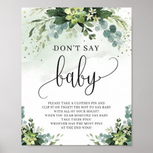 Affiche Succulentes fleurs eucalyptus ne disent pas pannea