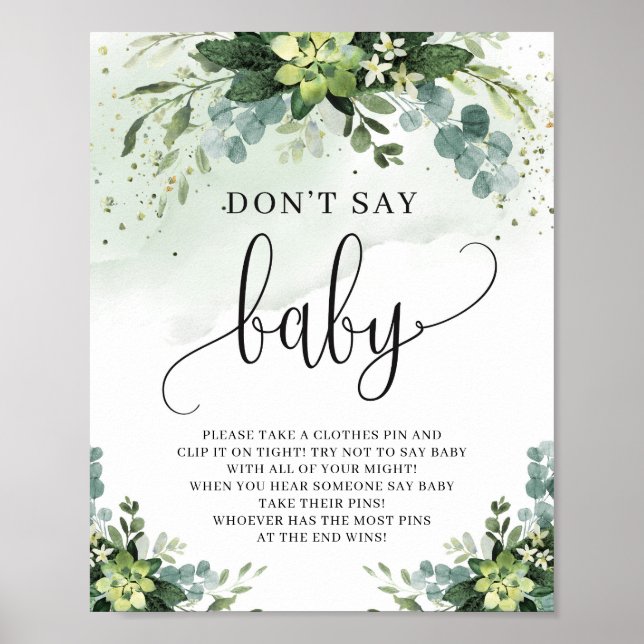 Affiche Succulentes fleurs eucalyptus ne disent pas pannea (Devant)