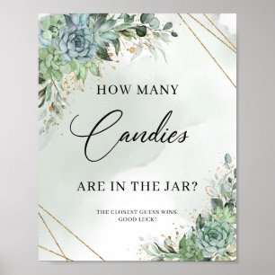 Affiche Succulents Combien de bonbons sont dans le pot