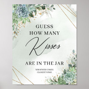 Affiche Succulents Devinez combien de baisers sont dans le