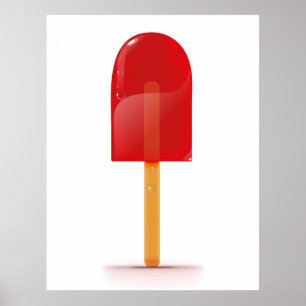 Affiche Sucette glacée rouge