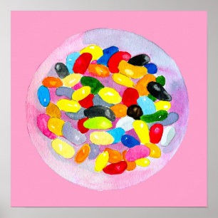 Affiche Sucettes colorées en gelée de bonbons