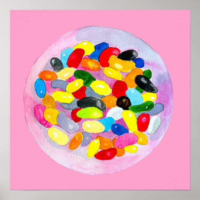Affiche Sucettes colorées en gelée de bonbons (Devant)
