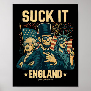 Affiche Suck It England Funny George Washington 1776 États