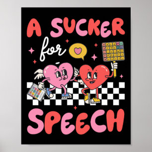 Affiche Sucker pour la thérapie de la parole Slp Coeur Aim