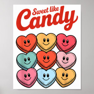 Affiche Sucré comme un bonbon Mignon coeur de bonbon Saint