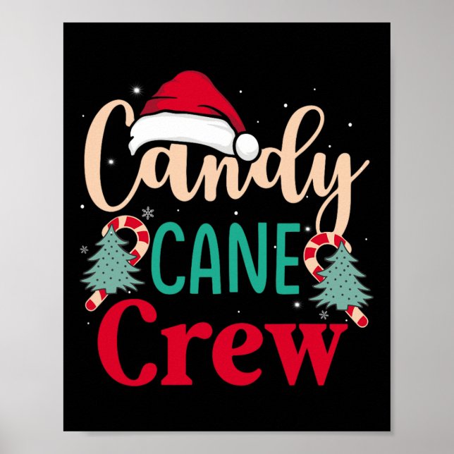 Affiche Sucre de canne Crew Fun Noël bonbon Lover Noël Wom (Devant)