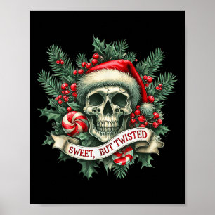 Affiche Sucre de canne doux mais tordu Retro Skeleton Skul