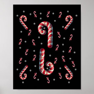 Affiche Sucre de canne Rouge Et Blanc Père Noël Noël Jeu D