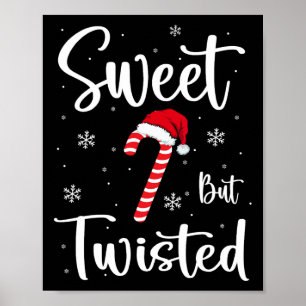 Affiche Sucré Mais Drôle De Noël Canne De Bonbon De Noël