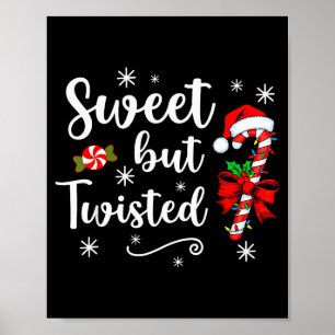 Affiche Sucré Mais Drôle Noël Canne De Bonbon De Noël