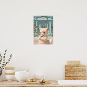 Affiche Sucrerie Magique de la Sucette: Bao Bao bébé chat