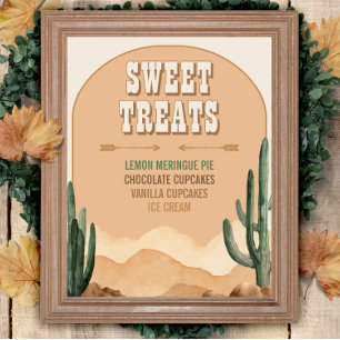 Affiche Sucreries et desserts de cactus du désert rustique