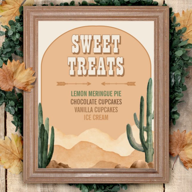 Affiche Sucreries et desserts de cactus du désert rustique (Créateur téléchargé)