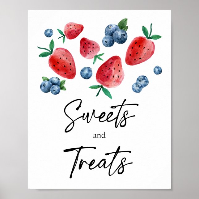 Affiche Sucres et friandises Berry fraise Premier annivers (Devant)