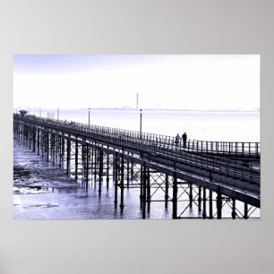 Affiche Sud sur Sea Pier Beach Essex Angleterre