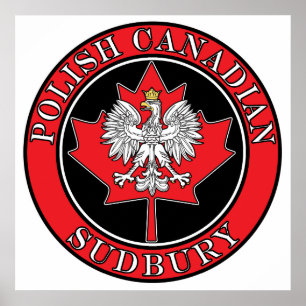 Affiche Sudbury Round Feuille canadienne polonaise