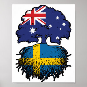 Affiche Suède Australie Australie Australie racine arbre