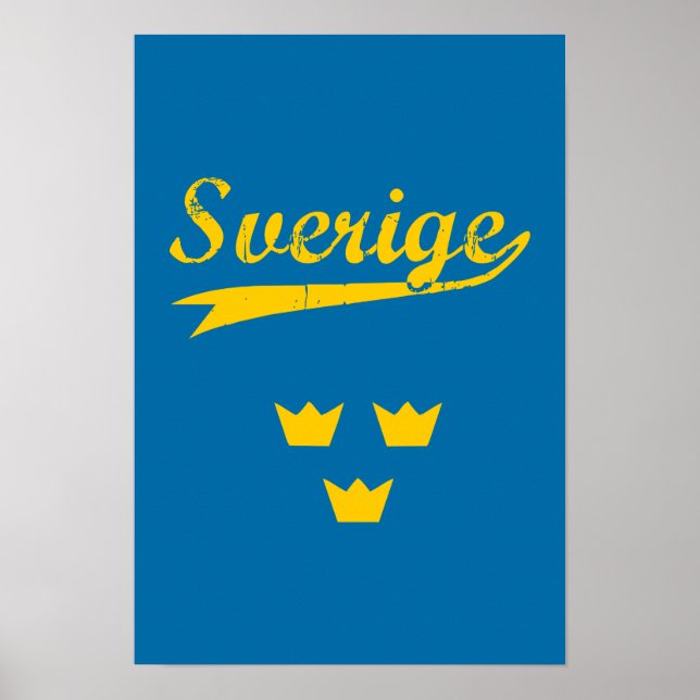 Affiche Suède, Sverige, 3 couronnes, (Devant)