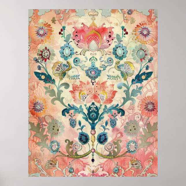 Affiche Suédois Folk Art Vintage Scandinave Ethnic (Devant)