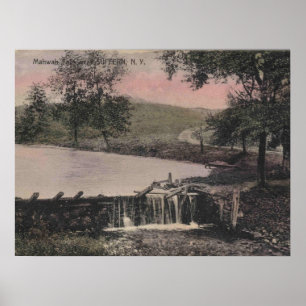 Affiche Suffern NY, New York, Chutes de Mahwah, Vintage