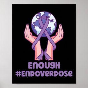 Affiche Suffisamment De Surdose Violet Ribbon Opioïde Over