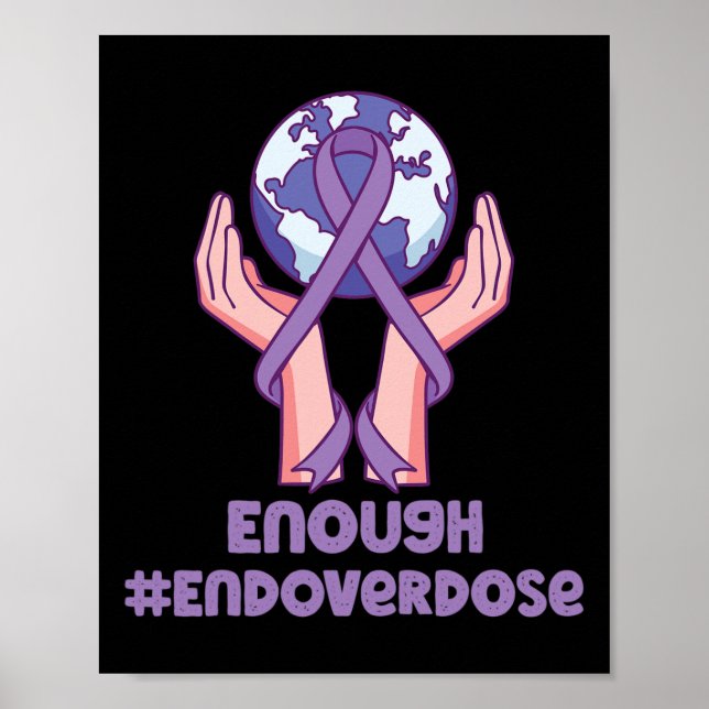 Affiche Suffisamment De Surdose Violet Ribbon Opioïde Over (Devant)