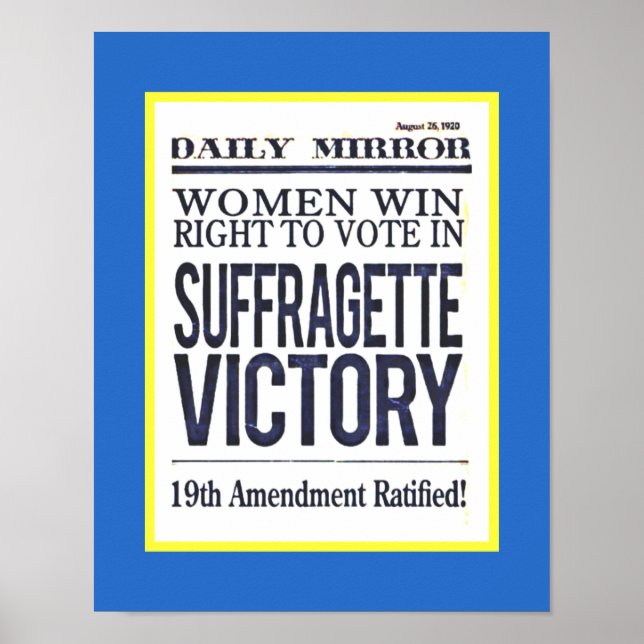 Affiche Suffragette Victory Headlines août 1920 copie (Devant)
