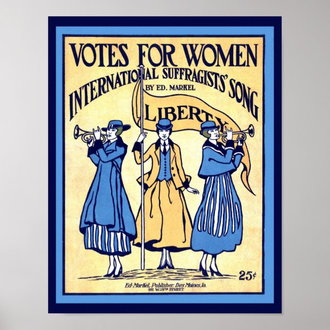 Affiche Suffragettes Vintage Voting Sheet Music Cover copy (Devant)