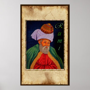 Affiche Sufi Mystic Wisdom par Rumi sur Parchment BG