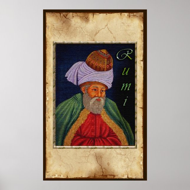Affiche Sufi Mystic Wisdom par Rumi sur Parchment BG (Devant)