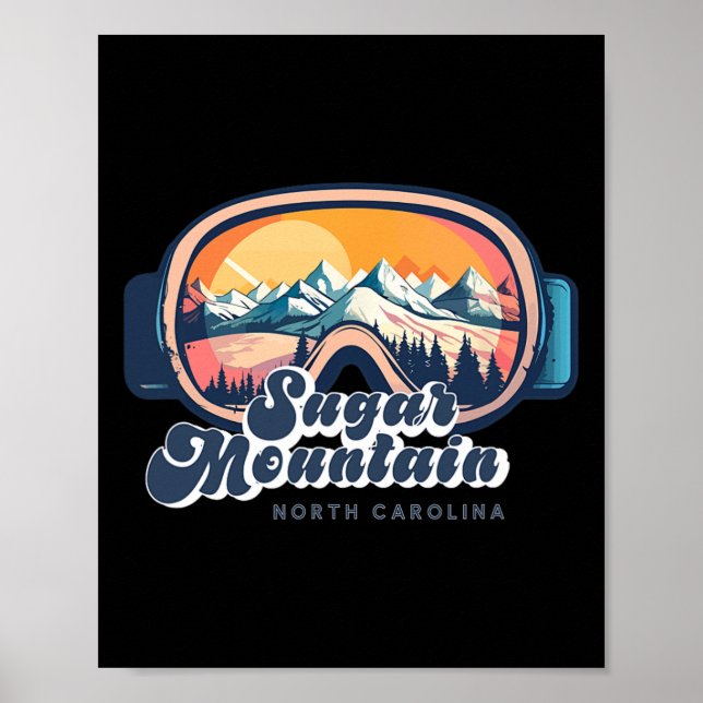 Affiche Sugar Mountain Caroline du Nord Vacances de Ski Nc (Devant)