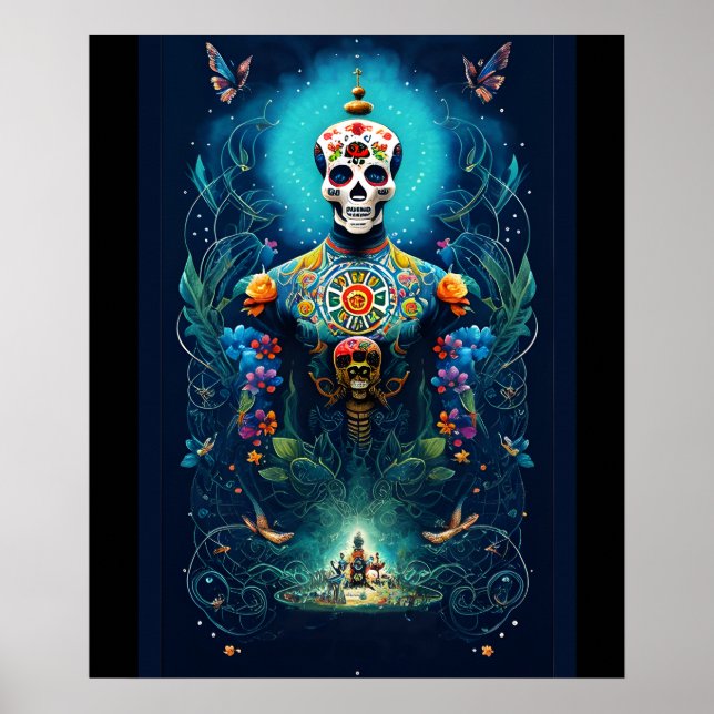 Affiche Sugar Skull Art - Découvrez la beauté (Devant)