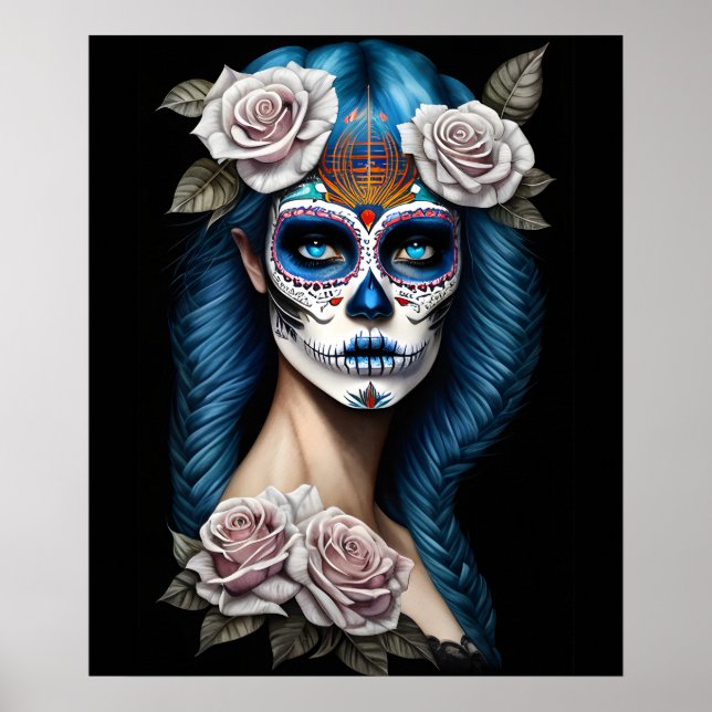 Affiche Sugar Skull Art - Femme stupéfiante (Devant)
