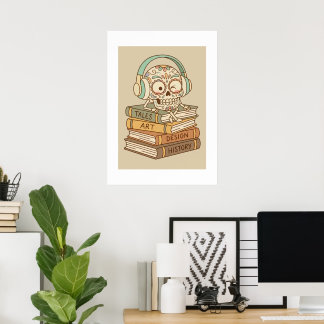 Affiche Sugar Skull Passionate About Reading