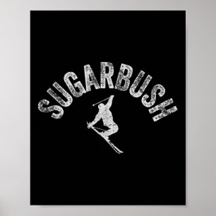 Affiche Sugarbush Ski Vintage Vermont Ski Cool Skier Wi-Fi