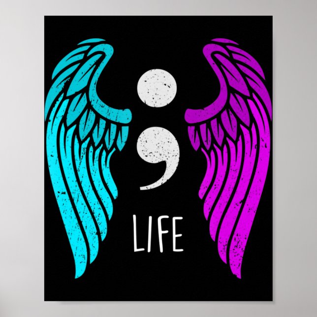 Affiche Suicide Awareness  - Semi colon Life Angel (Devant)