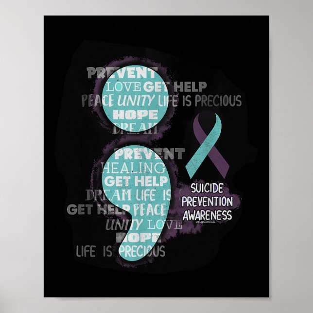 Affiche Suicide Awareness Shirt Suicide Prevention Semicol (Devant)