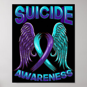Affiche Suicide Awareness  Wings and Ribbon Suicide Preven