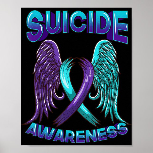 Affiche Suicide Awareness  Wings and Ribbon Suicide Preven (Devant)