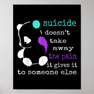 Affiche Suicide Douleur Semicolon Cadeau Prévention du sui
