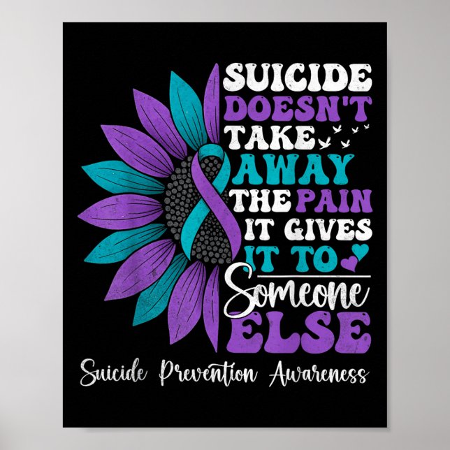 Affiche Suicide Pain Sunflower Suicide Prevention Awarenes (Devant)