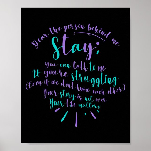 Affiche Suicide Prevention Advocate Person Behind The Caus (Devant)