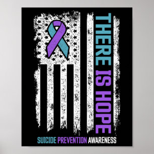 Affiche Suicide Prévention American Flag Hope Suicide Awar